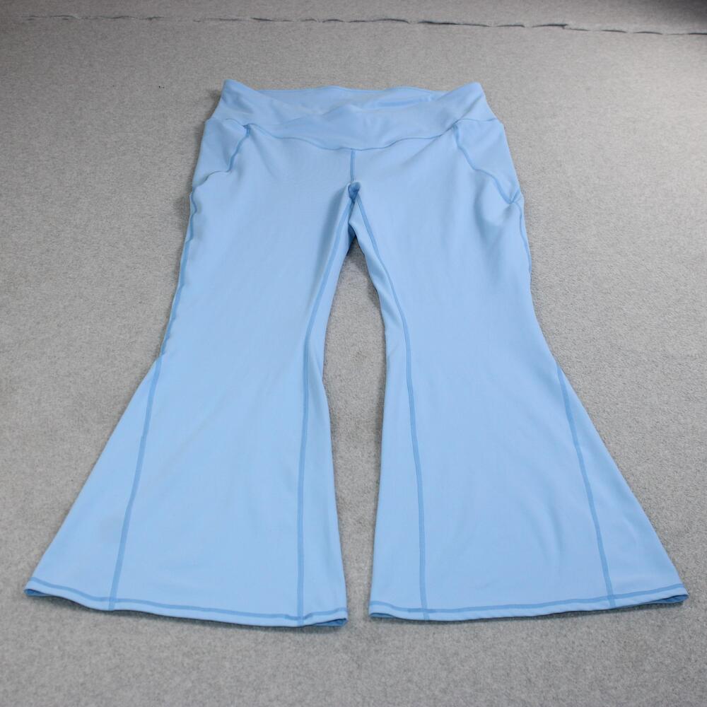 Fabletic Leggings Women XL Blue PureLuxe Crossover Flare Leg Yoga Activewear Gym
